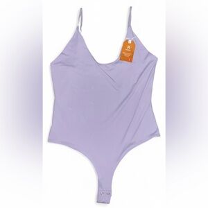 ReoRia Women’s Purple V Neck Spaghetti Strap Bodysuit Top Size XL (New with Tag)